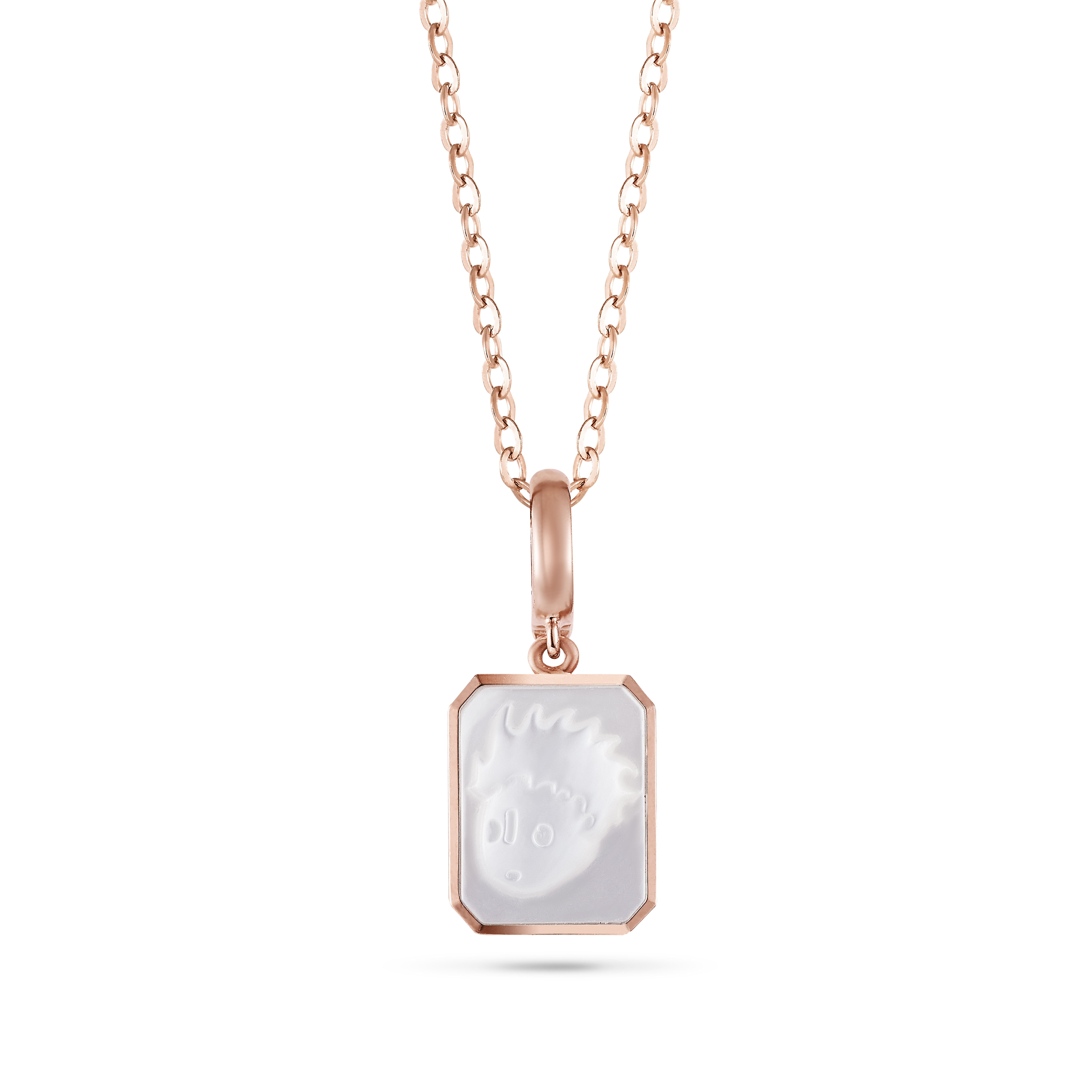 18K Rose Gold Diamond Pendant with Mother of Pearl - Fox