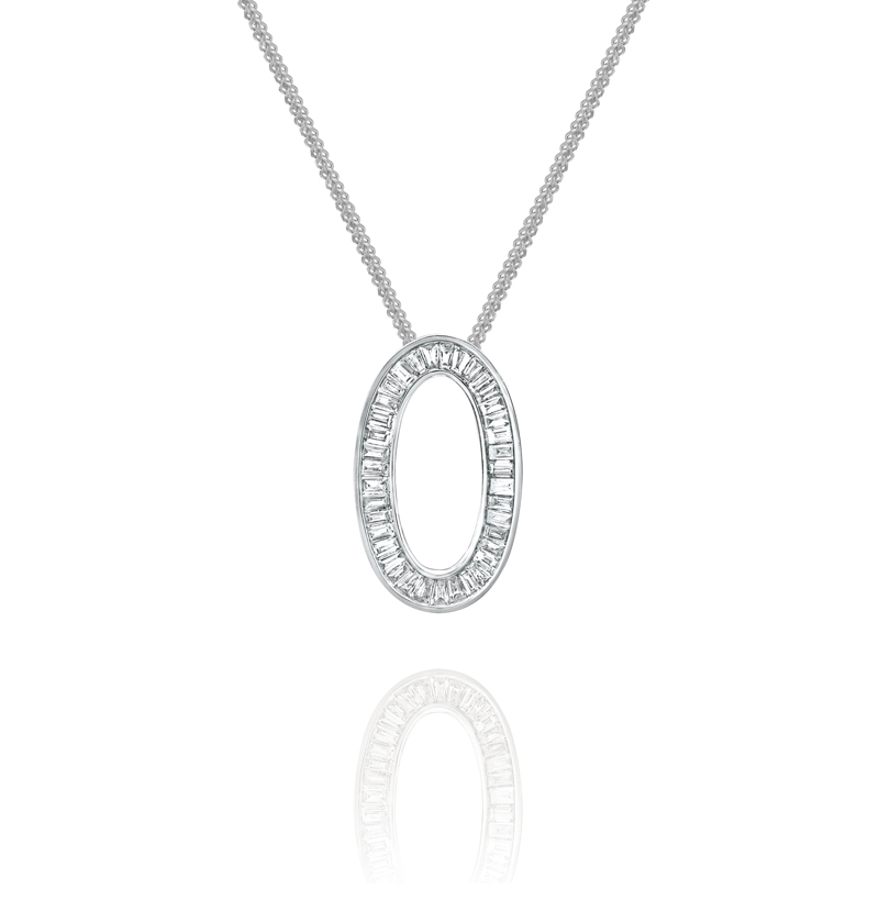 18K White Gold Diamond Pendant