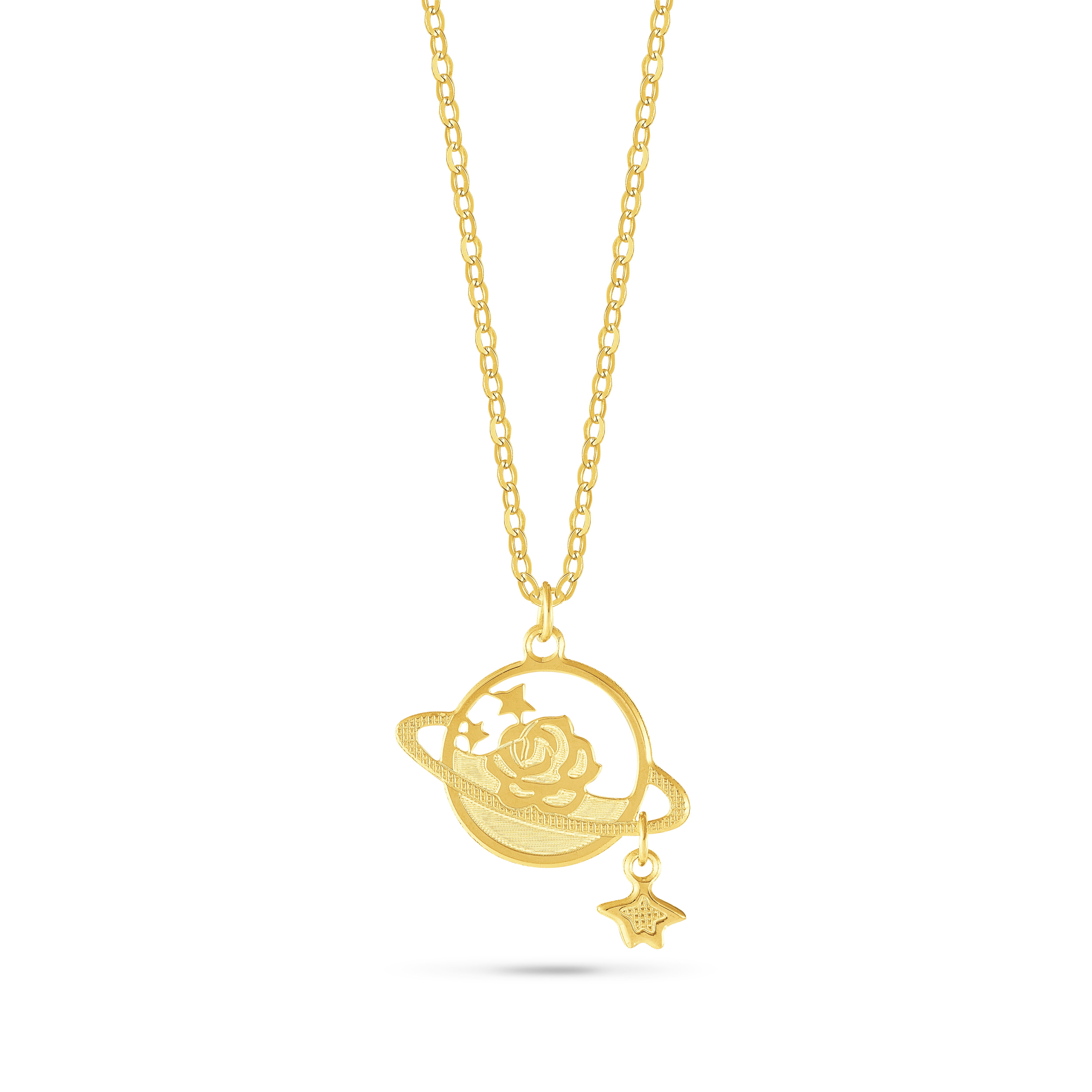 Fine Gold Neckalce - Rose and Planet B612