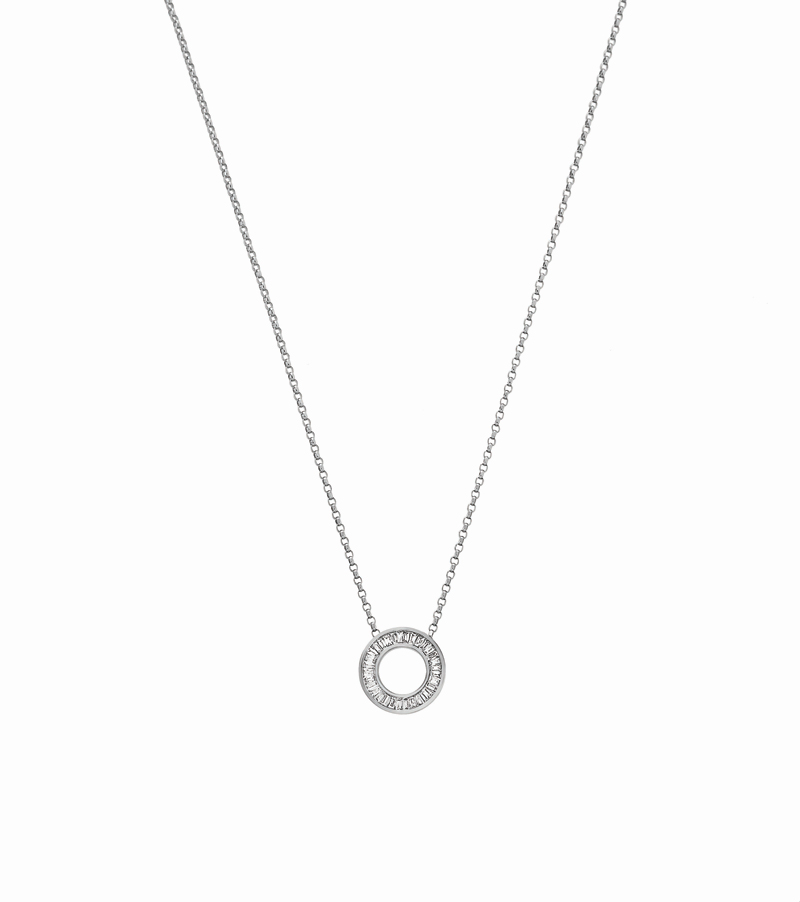18K White Gold Diamond Pendant