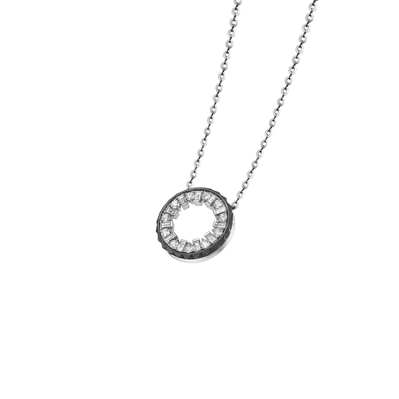 18K White Gold, Rhodium Black Gold and Diamond Necklace