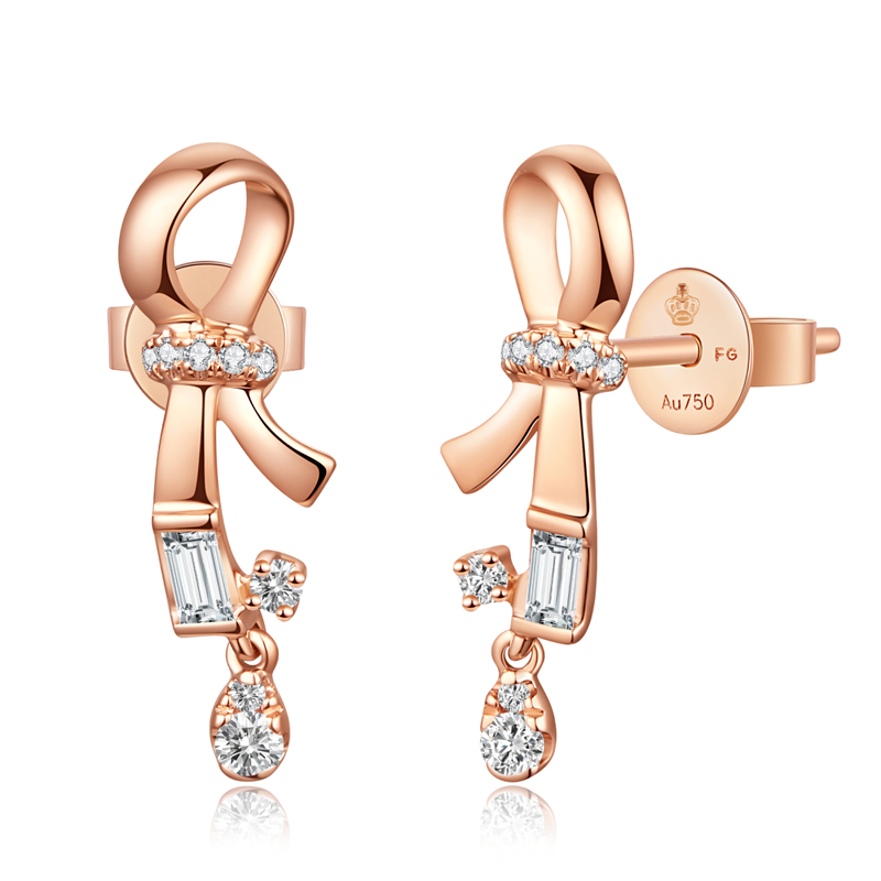 18K White Gold Diamond Earrings (Mainland China E-commerce Exclusive)