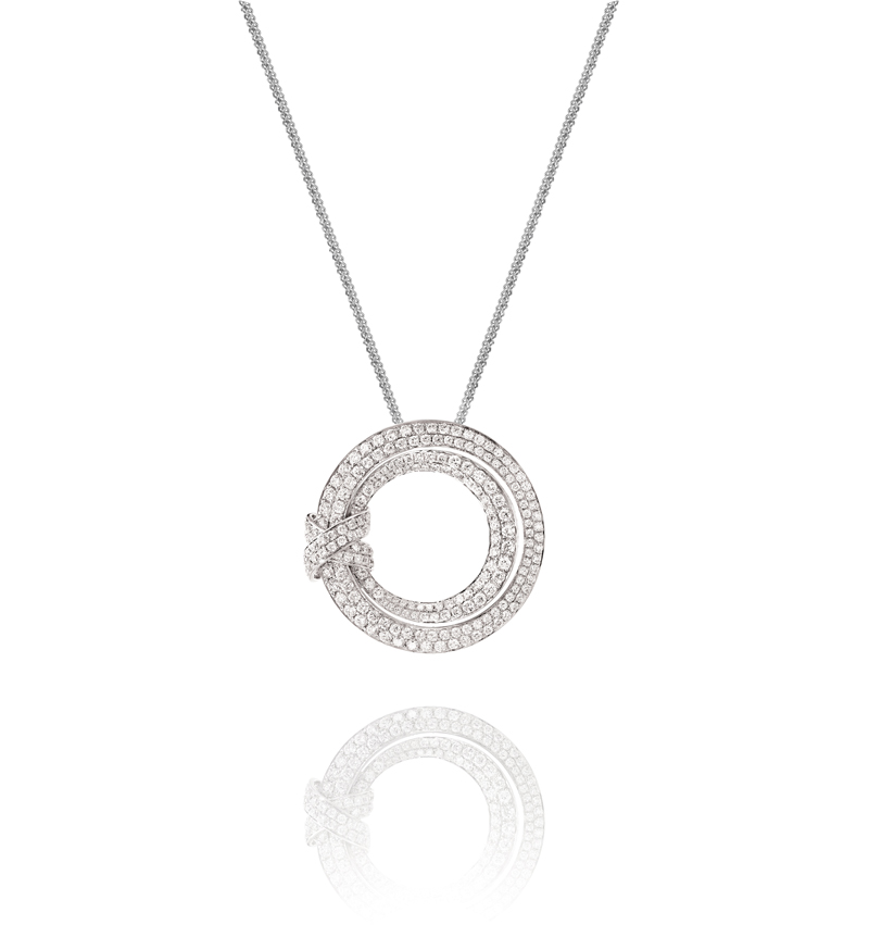 18K White Gold Diamond Pendant
