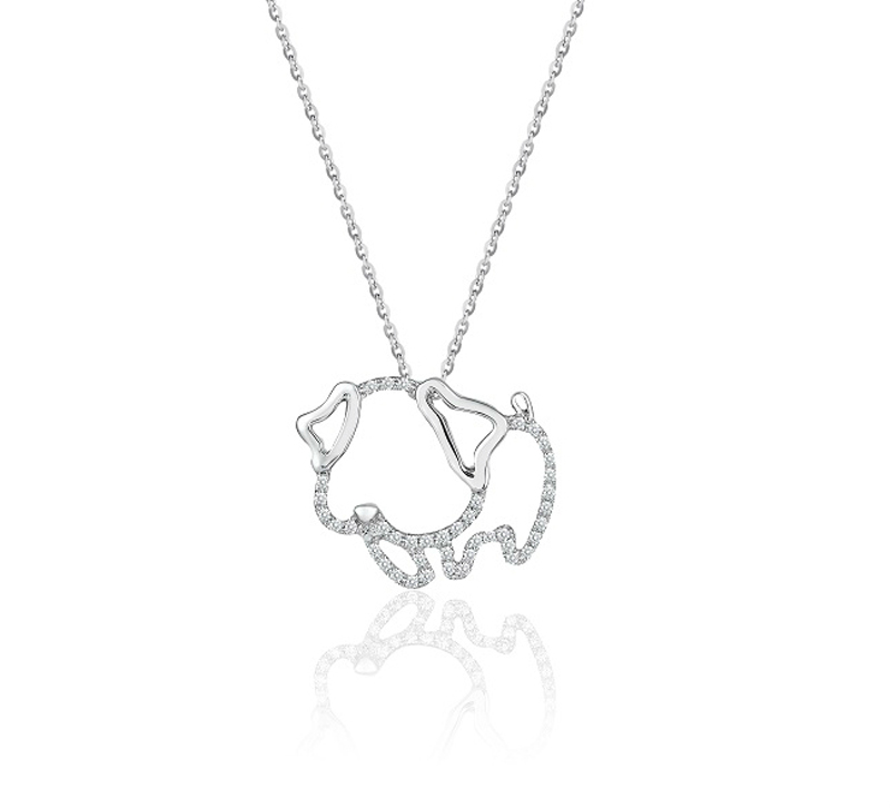 Baby Doggie (Full diamond version) - 18K White Gold and Diamond Pendants