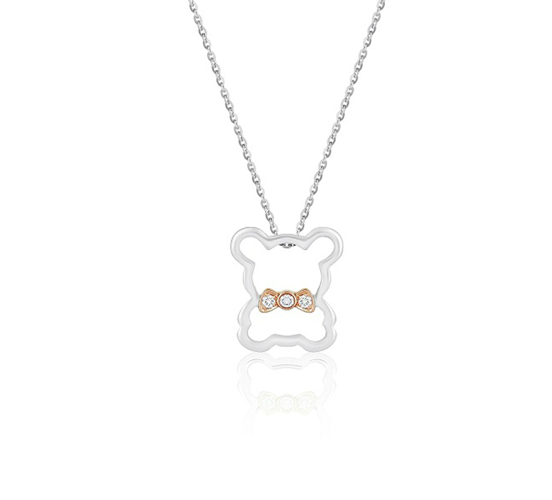 Baby Bear (Single diamond version) - 18K White Gold, Rose Gold and Diamond Pendants