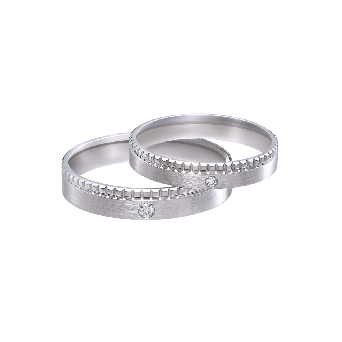 By My Side Wedding Band Collection 18K White Gold Diamond Wedding Band 155734