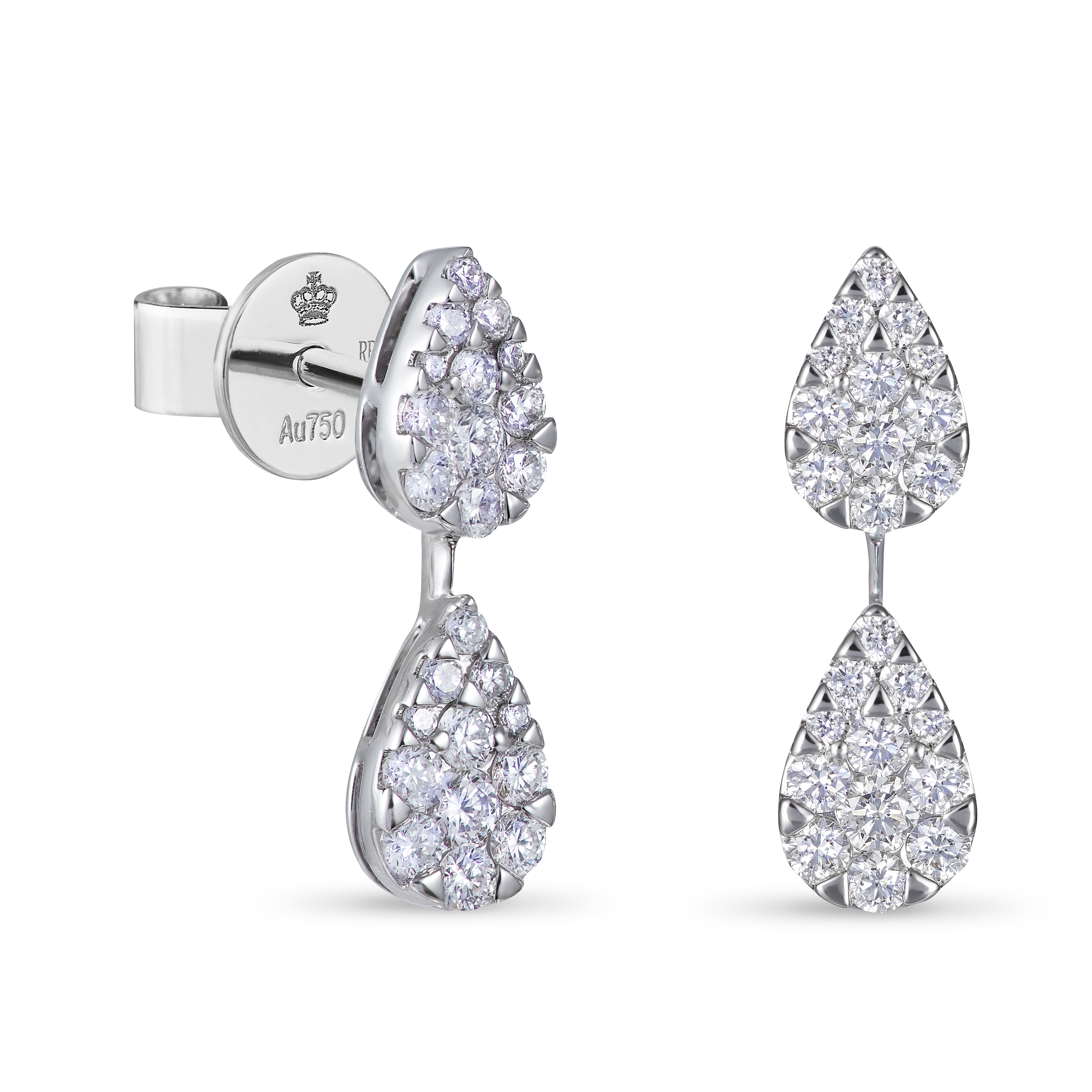 Dewy Collection 18K White Gold Diamond Earrings
