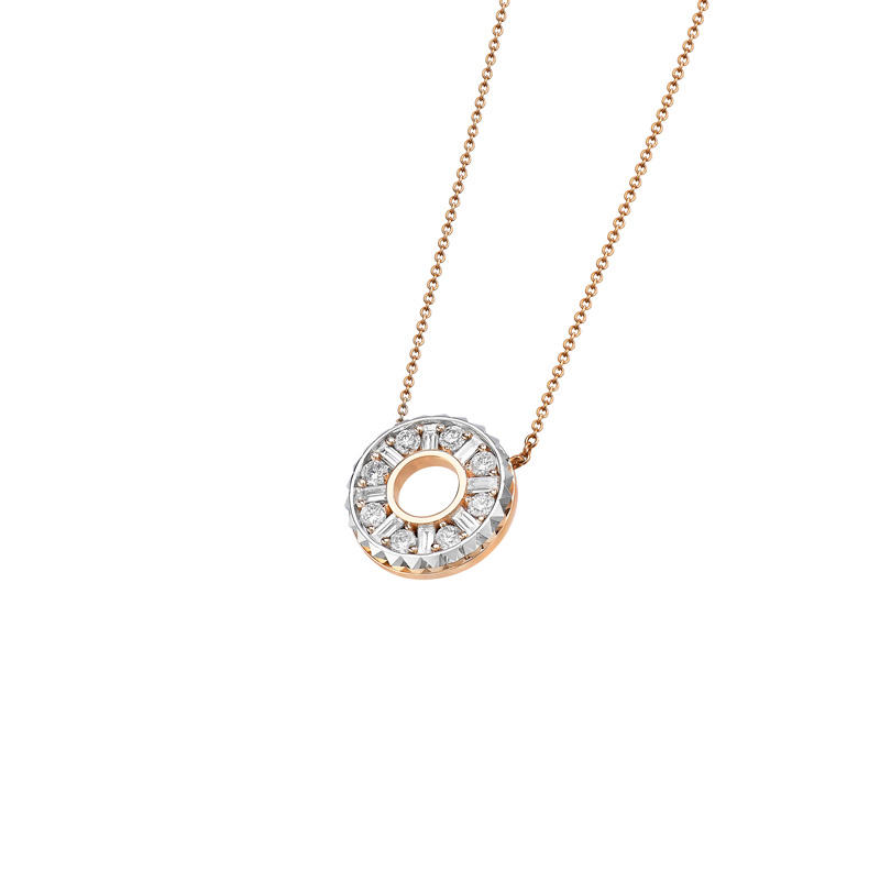 18K Rose Gold, White Gold and Diamond Necklace