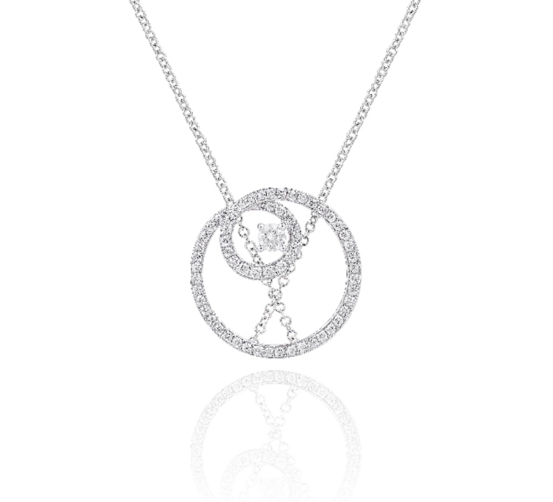 18K White Gold Diamond Necklace