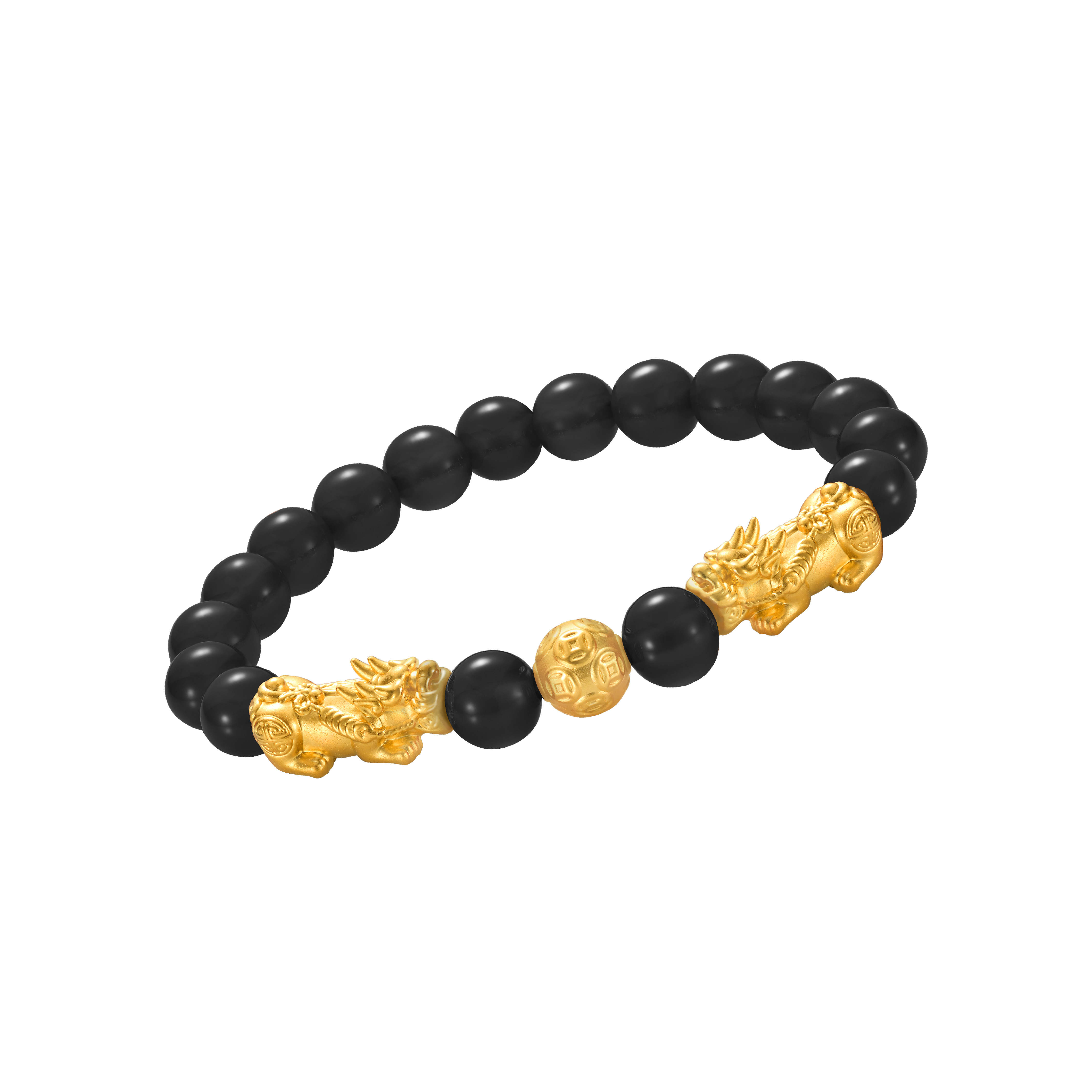 Fine Gold Pixiu with Agate Bracelet
