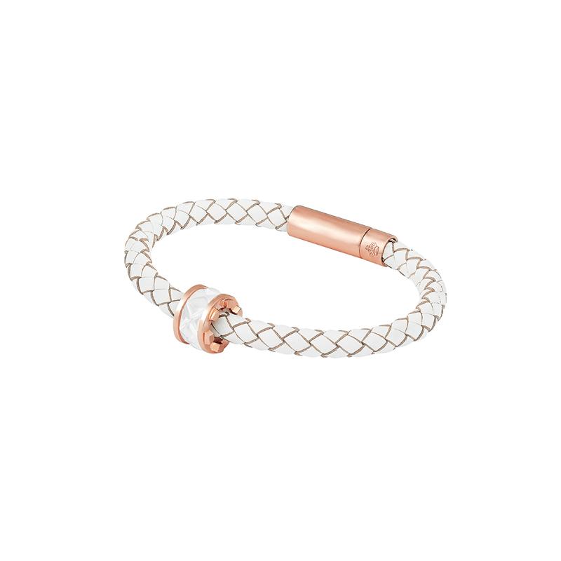 18K Rose Gold White Ceramic Bracelet